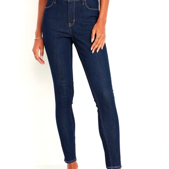 Old Navy Women's Dark Blue Jeans High Rise Wow Super Skinny Size US8 - Picture 1 of 14